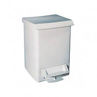 Корзина для сміття з педаллю пластик білий 6 л