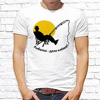 Мужская футболка с принтом для рыбаков "Рыбалка - дело клёвое!" Push IT