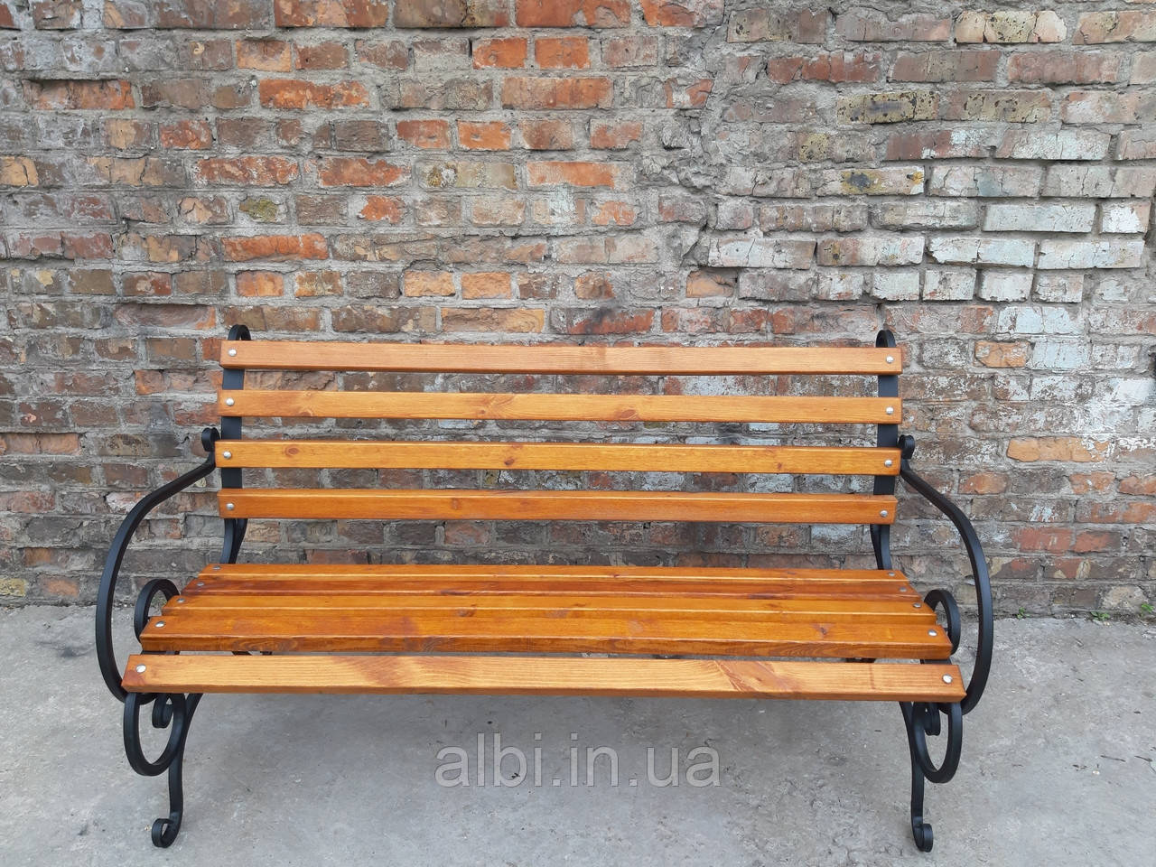 Кована лавка садова Марія 1,3 м (10 брусів), паркова лавка, лавочка, вулична лавка