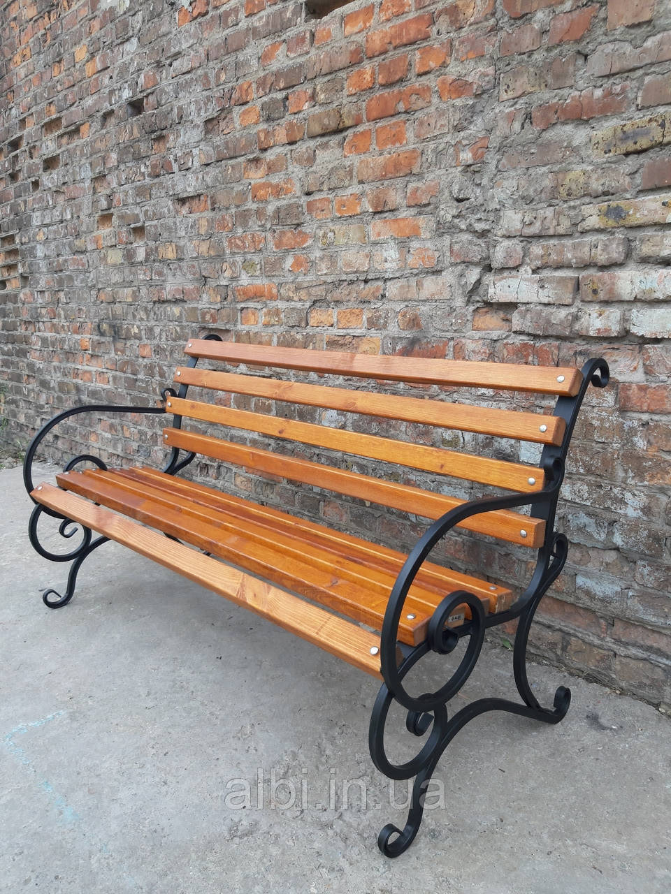 Кованая лавка садовая Мария 1,3м Сухопорошкове фарбування