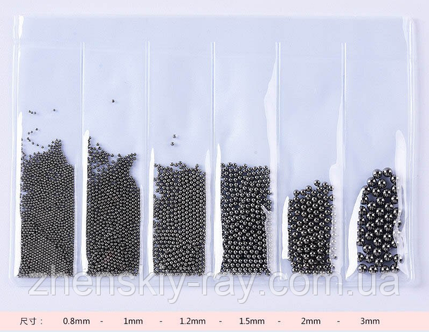 MIX металевих чорних бульйонок 6 розмірів, фото 1