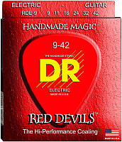 Струны для электрогитары DR RDE-9 Red Devils Light Coated Electric Guitar 9/42