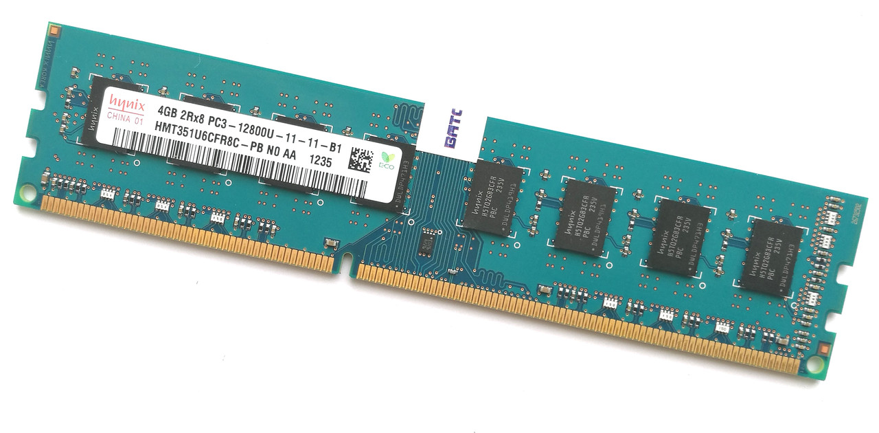 Оперативна пам'ять Hynix DDR3 4Gb 1600MHz PC3-12800 2R8 CL11 (HMT351U6CFR8C-PB N0 AA) Б/В, фото 1