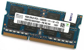 Оперативна пам'ять для ноутбука Hynix SODIMM DDR3 4Gb 1600MHz PC3-12800s 2R8 CL11 (HMT351S6CFR8C-PB N0 AA) Б/В