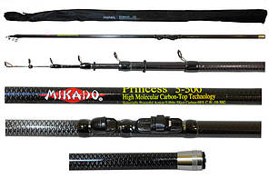 Вудлище Mikado Princess з кільцями, 10-30g, Carbon, Fast