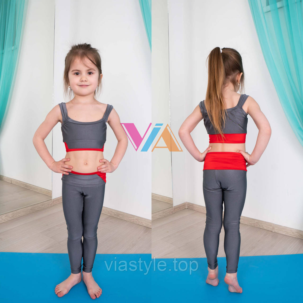 Топ і лосини VIA Sporty дитячий одяг для танців, pole dance і акробатики