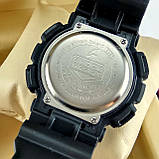 Удароміцні, вологозахищені спортивні наручний годинник Casio G-Shock GA-100 чорного кольору з чорним циферблатом, фото 5