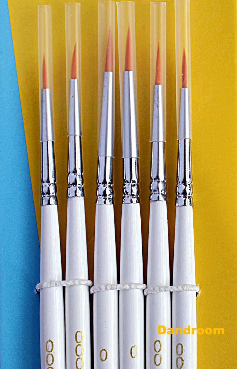 Набір пензлів для малювання, дизайну, розпису, 6 шт. (короткий ворс), фото 1