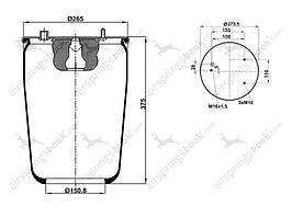 Пневмоподушка 836M без склянки DAF 0513985, 0513981 Туреччина