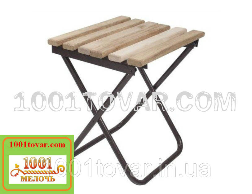 Дерев'яно-металевий складаний табурет, розмір 30х33х34,5 див., фото 1