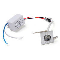 Точковий світлодіодний світильник LED 1w DL-C115 220~240 В, Китай, Світлодіодна, Теплий білий