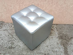 Пуфик квадрат ( срібний )35×35×40см