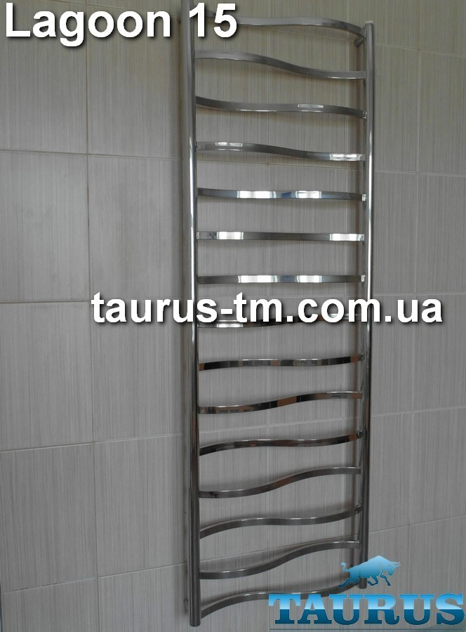 Гігантська сушарка для рушників Lagoon 15 / 1550x500, з перекладинами 20х10 у формі хвилі. Для великих кімнат