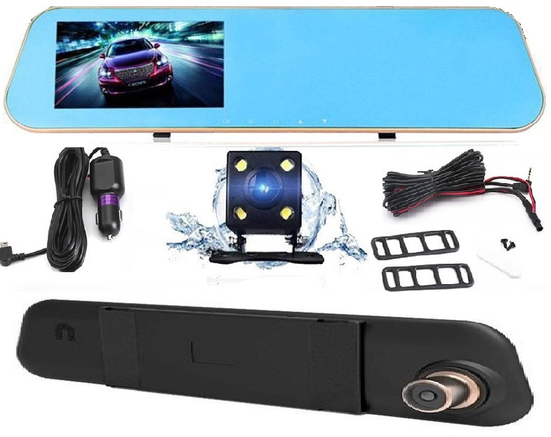 Відеореєстратор дзеркало з камерою заднього виду DVR Vehicle Blackbox 138 Full HD (Оригінал)