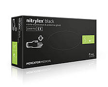 Чорні рукавички нітрилові Nitrylex® PF Black S