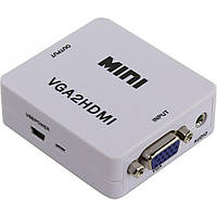 Конвертер переходник адаптер VGA на HDMI со звуком HLV VGA2HDMI 5027