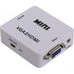 Конвертер перехідник адаптер VGA HDMI зі звуком HLV VGA2HDMI 5027 (N008508)