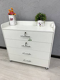 Професійна тумба для салону краси на посилених роликах з розетками V488