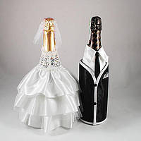 Украшение на свадебное шампанское №10