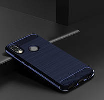 Чохол Carbon для Huawei Y7 2019 Бампер Темно-синій
