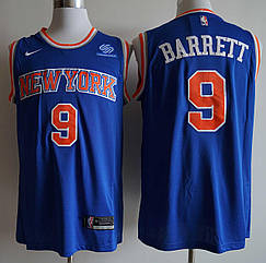 Вишивка синя чоловіча майка Nike Barrett №9(Ар Джей Барретт) команда New York Knicks сезон 2019-20