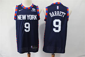 Вишивка темносиня чоловіча майка Nike Barrett No9 (Ар Джей Барретт) команда New York Knicks сезон 2019-20