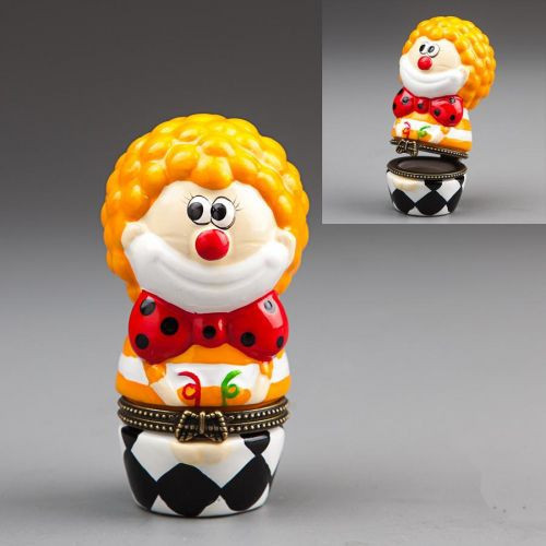 Шкатулка Клоун фарфоровая оригинальная шкатулочка в виде клоуна фарфор