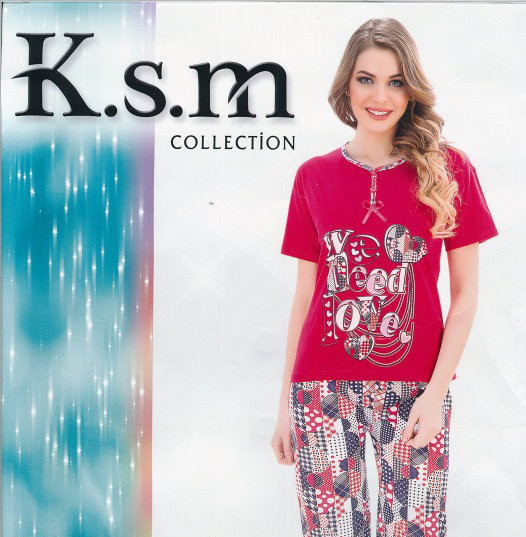 Костюм жіночий із капряме K.s.m, Жіночі піжами з бриджами гуртом Туреччина