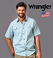 Рубашка шведка мужская Wrangler® / 100% хлопок / Голубая / Оригинал из США S (46)