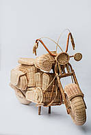 Статуетка інтер'єрна декоративний мотоцикл плетений з ротанга довжина 1.5м