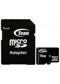 Картка пам'яті Team MicroSDHC 16 GB Class 10 + SD-adapter 