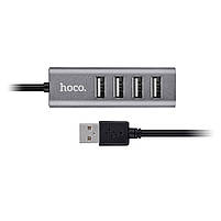 USB HUB Hoco HB1 (4xUSB 2.0) Tarnish Gray, фото 3