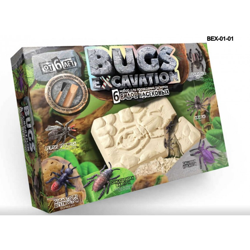 Набір Розкопки BUGS EXCAVATION Жуки (російська мова) Danko Toys BEX-01-03