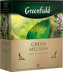 Пакетований чай Greenfield Green Melissa 100 пакетів (зелений із мелісою)