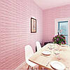 3D панель самоклеюча 70х77х0,7 см Шпалери під декоративну цеглу Рожевий Самоклейка 3Д, фото 8