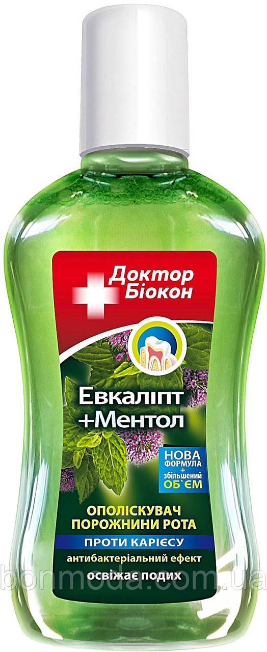 Ополіскувач порожнини рота проти карієсу "Евкаліпт і ментол" Біокон