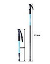 Палиці для скандинавської ходьби телескопічні трекінгові тростини Fervor FOX 2 шт блакитні, фото 2