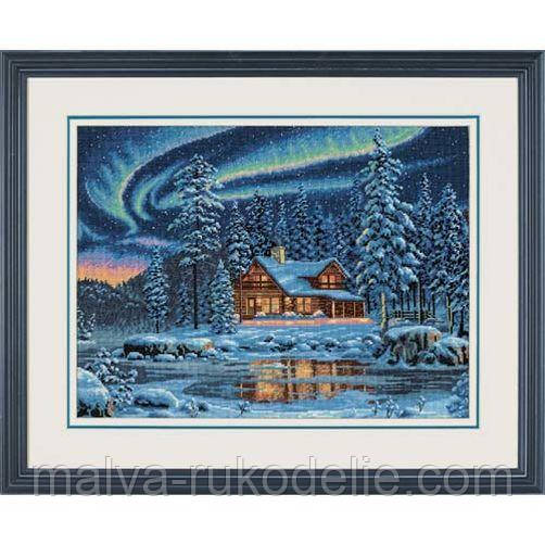Набір для вишивання хрестом "Домик в Аврори/Aurora Cabin" DIMENSIONS, фото 1