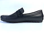 Мокасини шкіряні чорні чоловіче взуття великих розмірів ETHEREAL Classic Rem Black BS by Rosso Avangard, фото 3