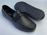 Мокасини шкіряні чорні чоловіче взуття великих розмірів ETHEREAL Classic Rem Black BS by Rosso Avangard, фото 7