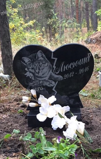 Памятник для кота на могилу у формі серця
