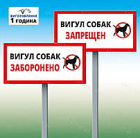 Табличка Вигул собак заборонено