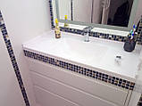 Лита раковина умивальника ванної кімнати вбудована в стільницю матова, фото 2