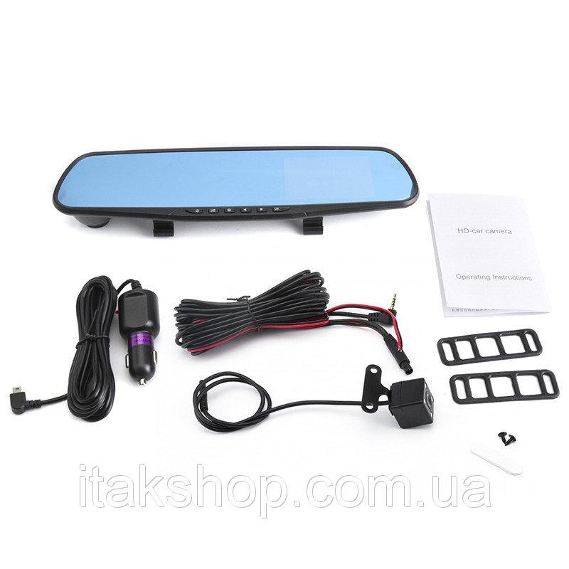 Відеореєстратор дзеркало з камерою заднього виду Vehicle Blackbox DVR Full HD 3.5 дюймів Оригінал