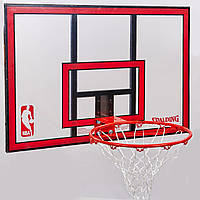 Щит баскетбольный SPALDING NBA COMBO (поликарбонат, р-р 108x73см, кольцо d-49см)