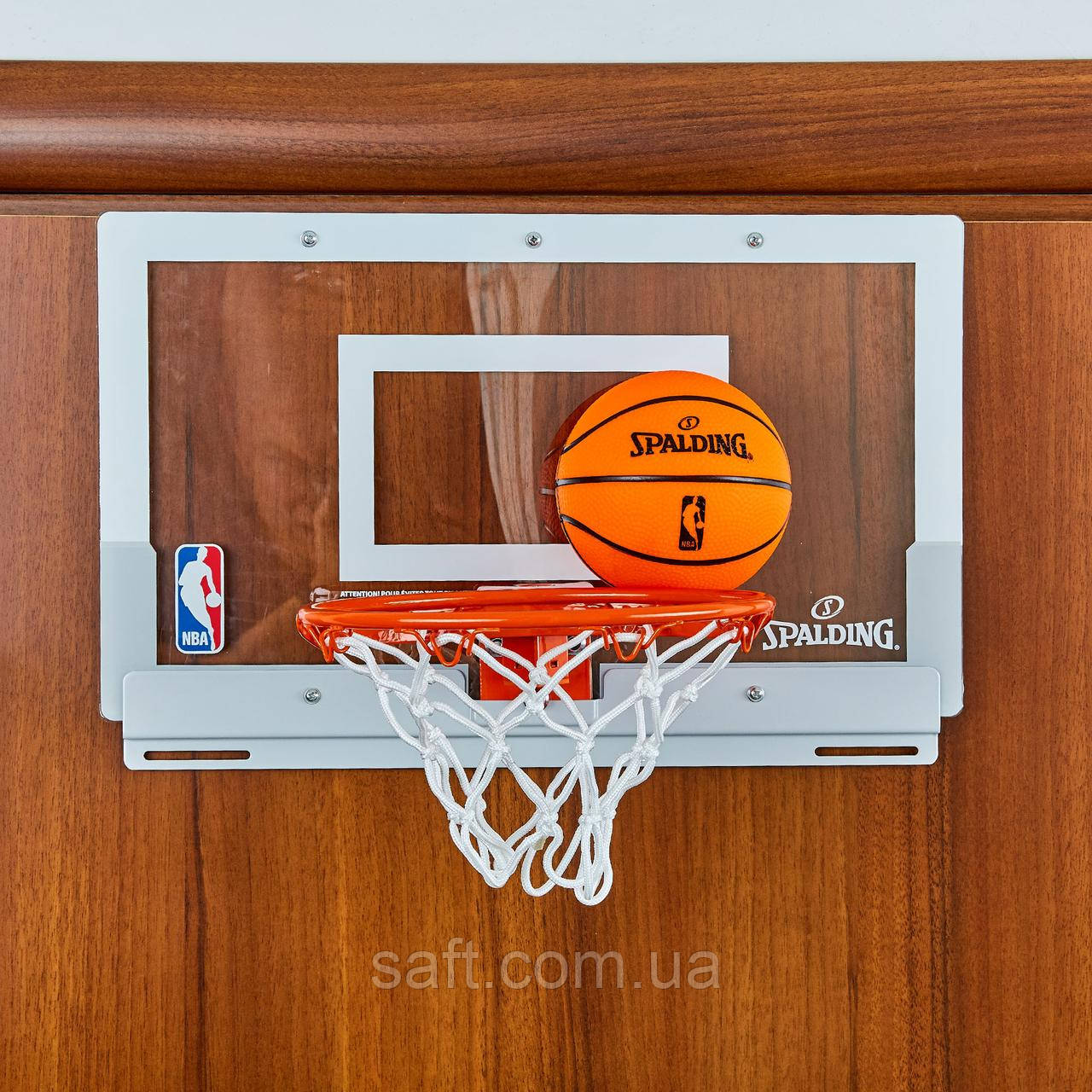 Щит баскетбольный SPALDING NBA Arena Slam 180 (поликарбонат, р-р 46x27см, кольцо d-22,5см) - фото 1 - id-p999771249