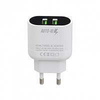 Сетевое зарядное устройство 2в1 СЗУ MicroUsb Cable 110-240V EMY MY-A202, 2xUSB, 2.4A AUTO-ID