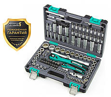 Набір інструментів CrV 109 предметів (12-гр. гол.) STELS 1/2", 1/4" (Тайвань)+довічна гарантія! арт. 14122