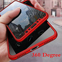 Чехол 360 противоударный ультратонкий для IPhone X/IPhone XS red +стекло