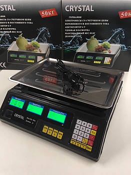 Ваги Торгові CRYSTAL / 50 кг/6v/5г / (5 шт./ясть)